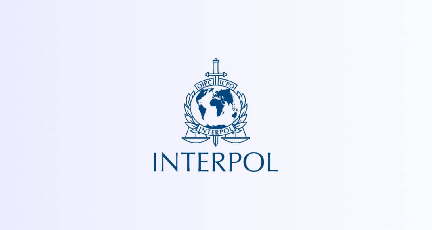 Interpol and Onfido logos, blog image